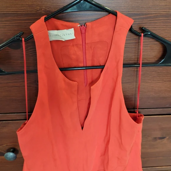 Stella McCartney Elegant Orange Sleeveless Dress - Picture 2 of 11